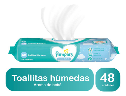 Imagen 2 de 4 de Toallitas Húmedas Pampers Aroma De Bebé Con Tapa X48