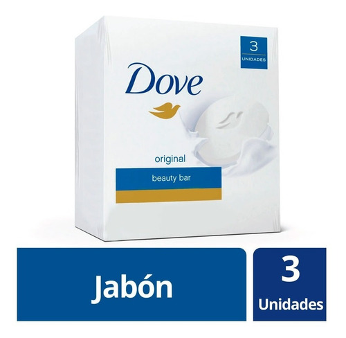 Imagen 1 de 3 de Jabón Dove Original En Barra Blanco 3x90g