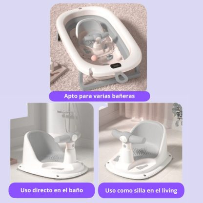 Imagen 2 de 3 de Aro De Baño Bebe Con Sopapa Antideslizante Asiento Bañera