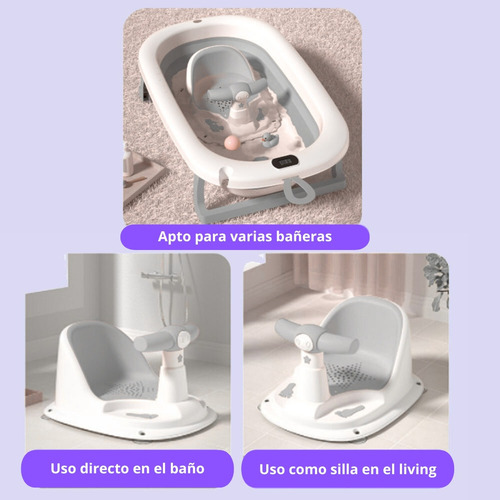 Imagen 2 de 3 de Aro De Baño Bebe Con Sopapa Antideslizante Asiento Bañera