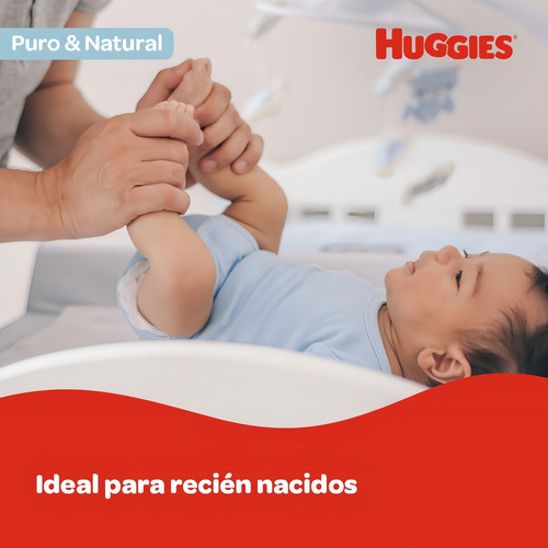 Imagen 6 de 7 de Toallitas Húmedas Huggies Puro Y Natural 80 Unidades
