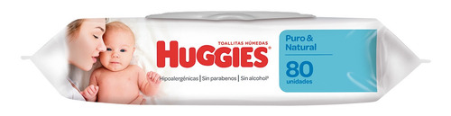 Imagen 3 de 7 de Toallitas Húmedas Huggies Puro Y Natural 80 Unidades