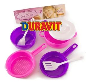 Miniatura 1 de 4 de Juguete Set De Cocina De 7 Piezas Nena Duravit 612 Color Violeta Y Rosa