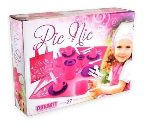 Imagen 5 de 9 de Juego De Té Picnic Nena Duravit 27 Piezas Rosa Y Lila