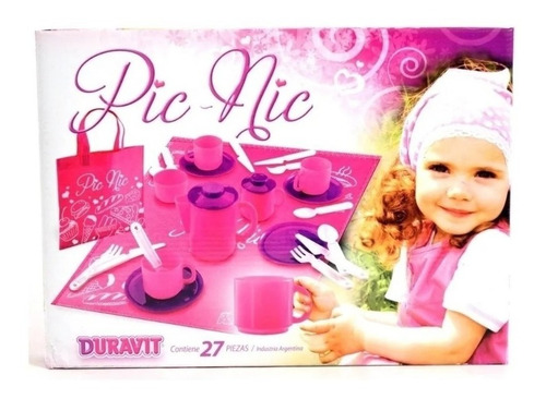 Imagen 1 de 9 de Juego De Té Picnic Nena Duravit 27 Piezas Rosa Y Lila
