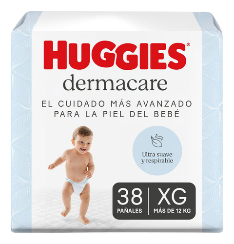 Imagen 1 de 6 de Pañales Huggies Dermacare Talle Xg De 12 A 15 Kg X 38 Unidades
