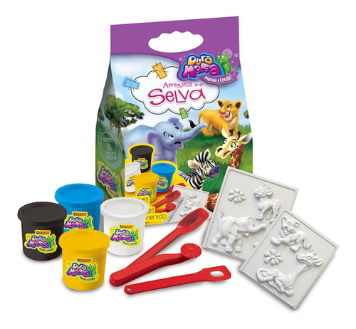 Imagen 2 de 2 de Juguete de Masa Para Niños Duravit Pack La Granja Súper Completo Color Multicolor