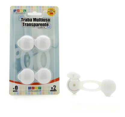 Imagen 7 de 7 de Traba Seguridad Bebe Multiuso Transparente Corta Adhesiva - Baby Innovation