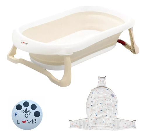 Imagen 1 de 1 de Bañera Bebe Plegable Con Red Reductora + Termometro