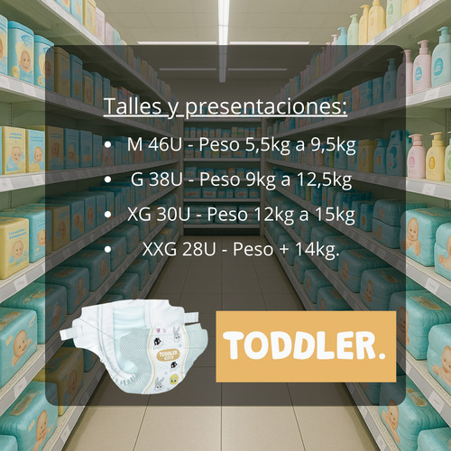 Imagen 4 de 4 de Pañales Toddler Deluxe G x 38 unidades