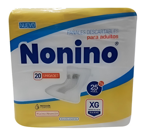 Imagen 2 de 4 de Pañales Nonino Recto XG x 20 unidades