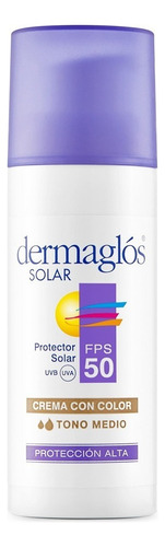 Imagen 2 de 4 de Protector Solar Dermaglós FPS 50 Facial Tono Medio x 50g