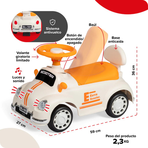 Imagen 4 de 7 de Pata Pata Auto Musical Con Luz Y Espacio De Guardado Bebesit