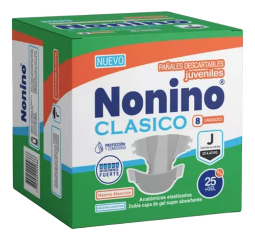 Imagen 1 de 1 de Pañales Elastizados Nonino Clásico Juvenil (20 a 45 kg)