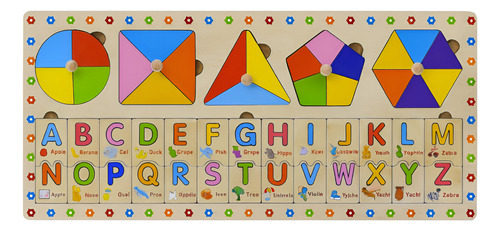 Imagen 1 de 3 de Juguete De Encastres Formas Letras Y Numeros Madera Bebe