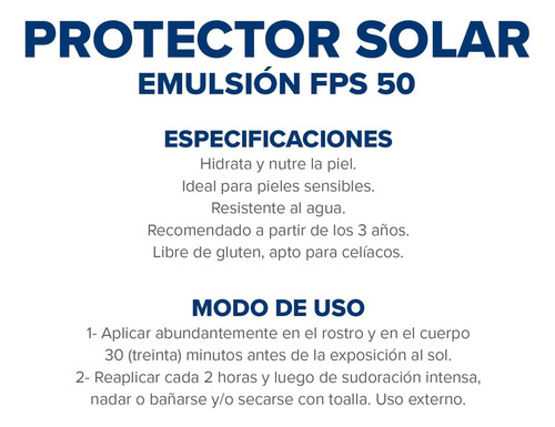 Imagen 5 de 6 de Protector Solar Dermaglós Emulsión FPS50 x 250ml