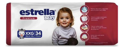 Imagen 1 de 1 de Pañales Estrella Baby Premium XXG x 34 unidades