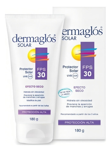 Imagen 3 de 4 de Protector Solar Dermaglós en crema FPS 30 Efecto Seco