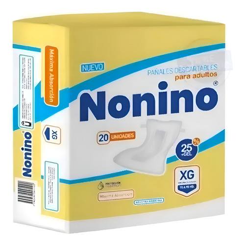 Imagen 1 de 4 de Pañales Nonino Recto XG x 20 unidades