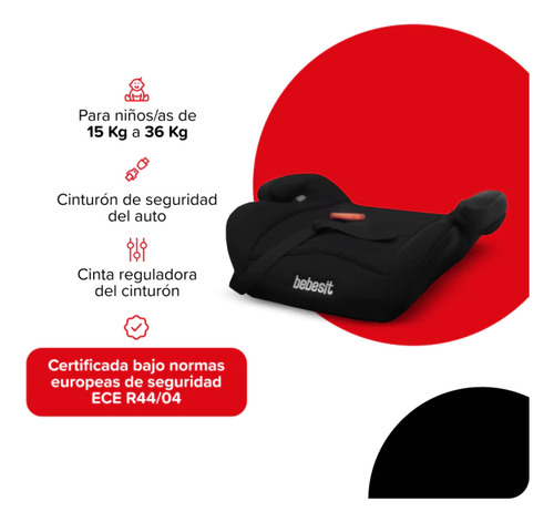 Imagen 2 de 3 de Asiento Booster Auto Grupo 2/3 Bebesit