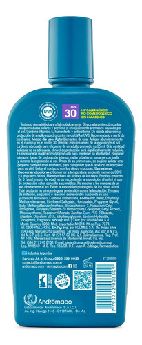 Imagen 2 de 4 de Protector Solar Dermaglós FPS30 Emulsión x 250ml