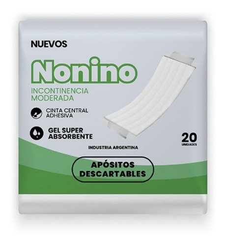 Imagen 1 de 1 de Apósito Nonino Incontinencia Moderada x 20 unidades