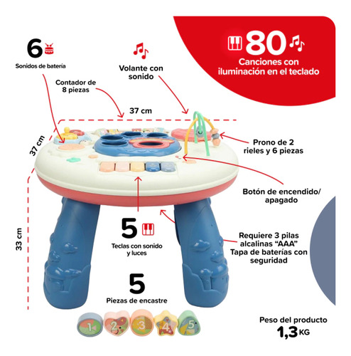 Imagen 4 de 7 de Mesa De Actividades Didactica Con Luz Y Sonido Bebesit 2006