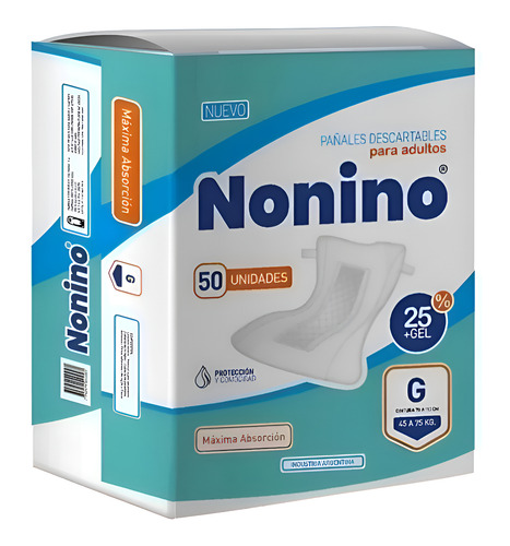 Imagen 1 de 2 de Pañales para Adultos Nonino Recto G x 50 unidades