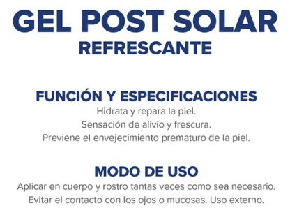 Imagen 5 de 5 de Gel Refrescante Post Solar Dermaglós x 150g