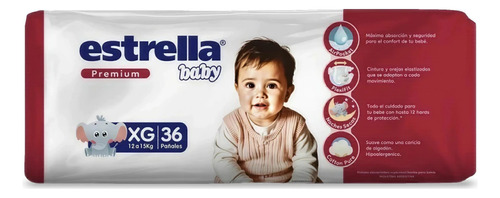 Imagen 1 de 1 de Pañales Estrella Baby Premium XG x 36 unidades