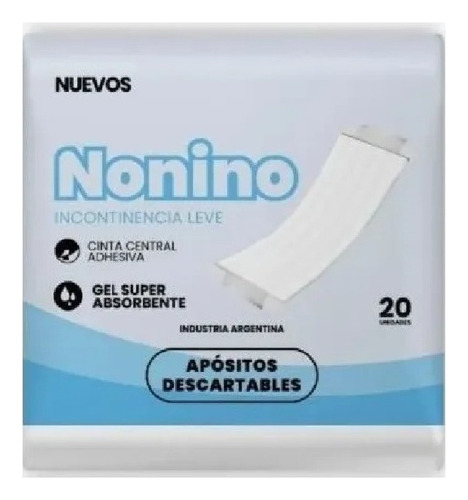 Imagen 2 de 2 de Apósitos Nonino Incontinencia Leve x 20 unidades
