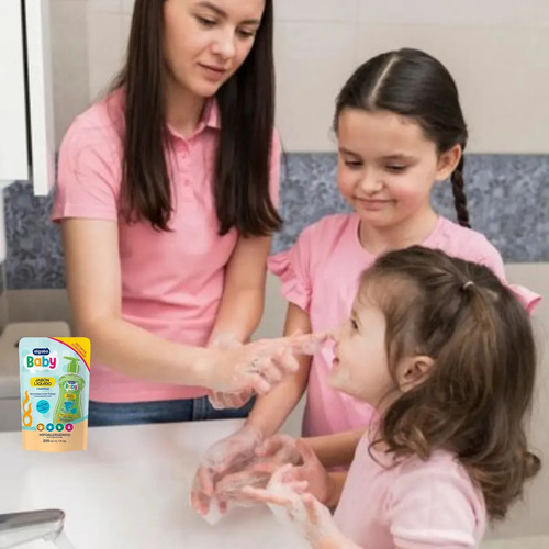 Imagen 3 de 3 de Jabón Líquido Algabo Manzanila Para Bebes Repuesto 200 Ml