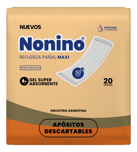 Imagen 2 de 2 de Apósitos Nonino Refuerza Pañal Maxi x 20 unidades
