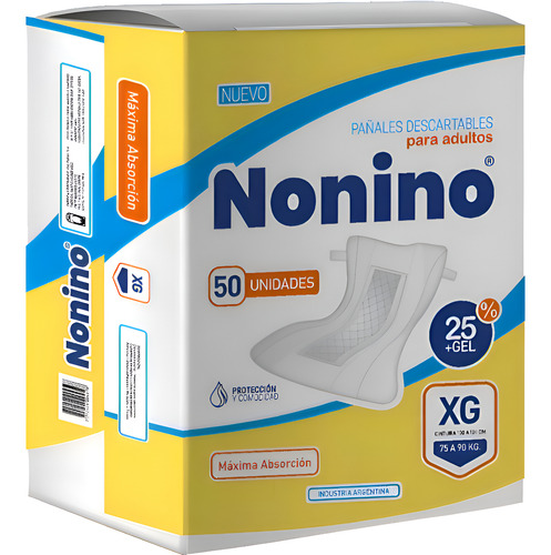 Imagen 1 de 2 de Pañales para Adultos Nonino Recto XG x 50 unidades