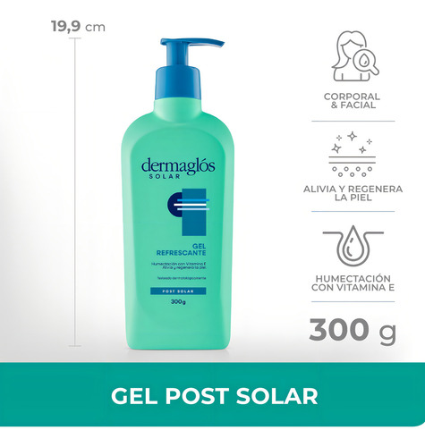 Imagen 2 de 4 de Gel Post Solar Dermaglós x 300g