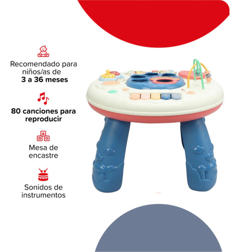 Imagen 3 de 7 de Mesa De Actividades Didactica Con Luz Y Sonido Bebesit 2006