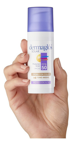 Imagen 3 de 4 de Protector Solar Dermaglós FPS 50 Facial Tono Medio x 50g