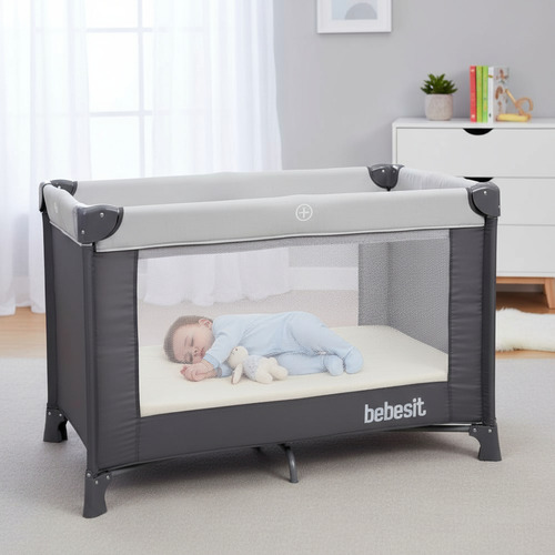 Imagen 6 de 6 de Practicuna Corralito Plegable Doble Altura Mosquitero Bebesit