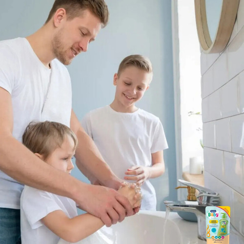 Imagen 2 de 3 de Jabón Líquido Algabo Manzanila Para Bebes Repuesto 200 Ml