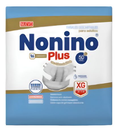 Imagen 1 de 2 de Pañales Nonino Plus Elastizado XG x 16 unidades