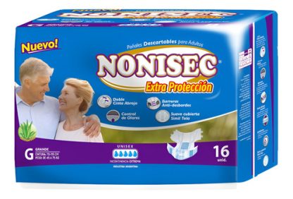 Imagen 1 de 1 de Pañales Adulto Nonisec Extra Protección Anatómico G x 16 unidades