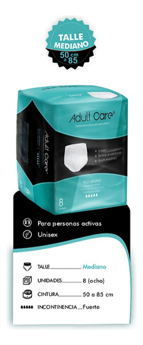 Imagen 4 de 4 de Ropa Interior Adult Care M (Mediano) x 8 unidades