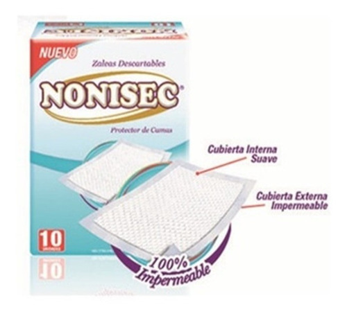 Imagen 3 de 3 de Zaleas Descartables Nonisec 60 x 90 cm x 10 unidades