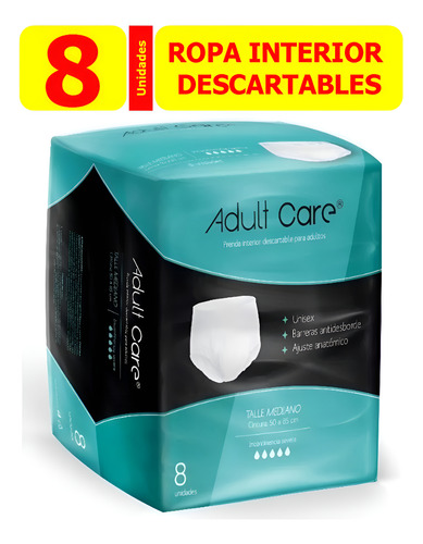 Imagen 1 de 4 de Ropa Interior Adult Care M (Mediano) x 8 unidades
