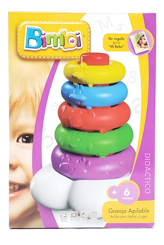 Imagen 8 de 12 de Bimbi Granja Apilable Con 5 Animalitos 01-0115
