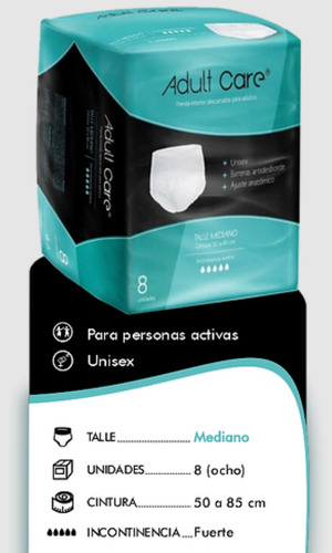 Imagen 3 de 4 de Ropa Interior Adult Care M (Mediano) x 8 unidades