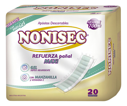Imagen 2 de 2 de Refuerza Pañal Nonisec Maxi x 20 unidades