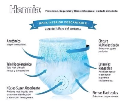 Imagen 2 de 2 de Ropa Interior Hennia Premium Slip EG x 8 unidades