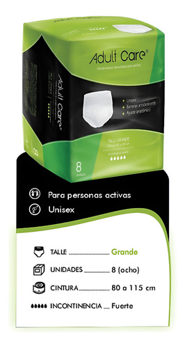 Imagen 2 de 2 de Ropa Interior Adult Care G (Grande) x 8 unidades