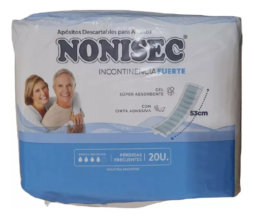Imagen 2 de 2 de Apósitos Nonisec Incontinencia Fuerte x 20 unidades